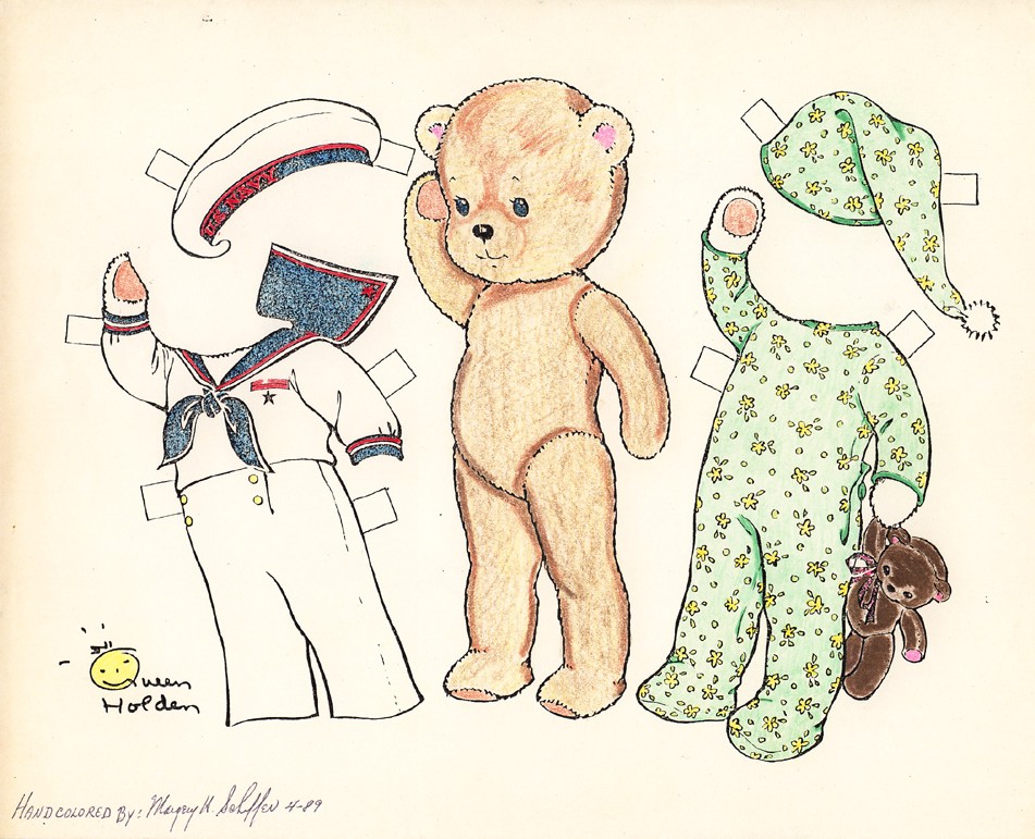 1980's Details about   English Paper Doll Invitation Greeting Card Teddy Bear & Clothes Unused 